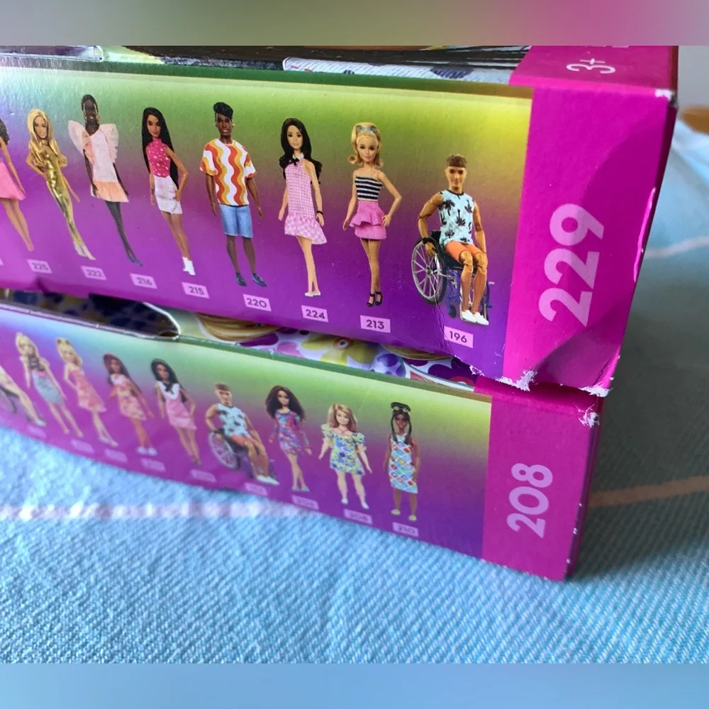 NIB Barbie Fashionistas Dolls #208 AND #229, Down Syndrome Friends Sisters NDSS